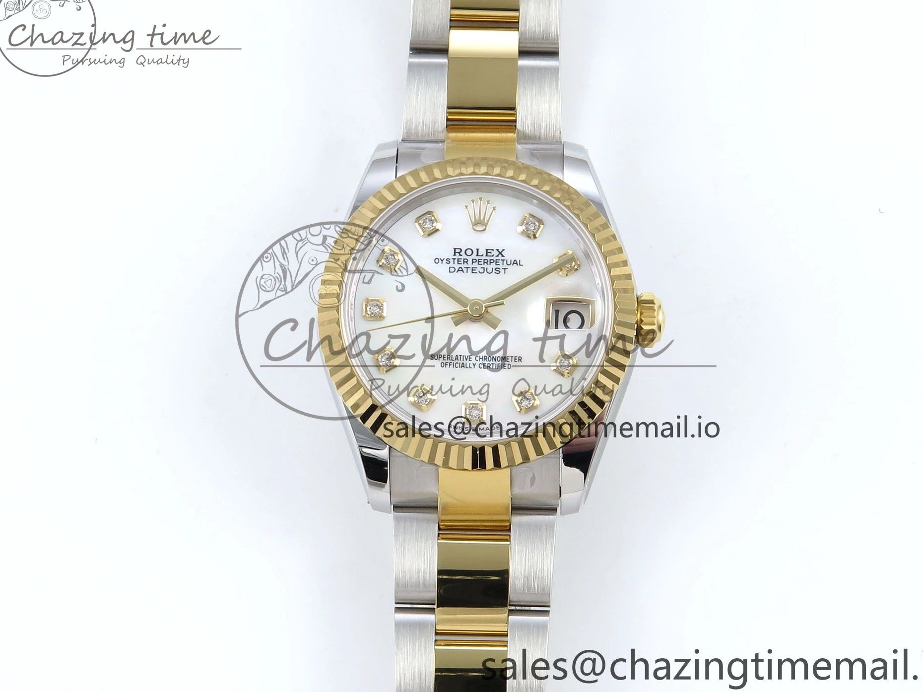 White ARF SS 904L MOP YG Best DateJust 1:1 Oyster ETA Steel 278273 Edition Bracelet 31 2688 on Dial 0110